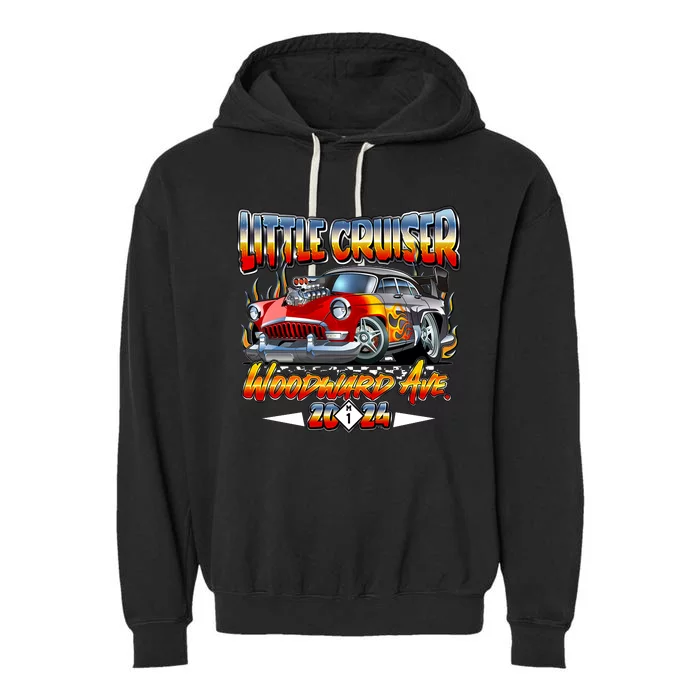 Little Cruiser 2024 Kid Design Muscle Car Red Version Garment-Dyed Fleece Hoodie