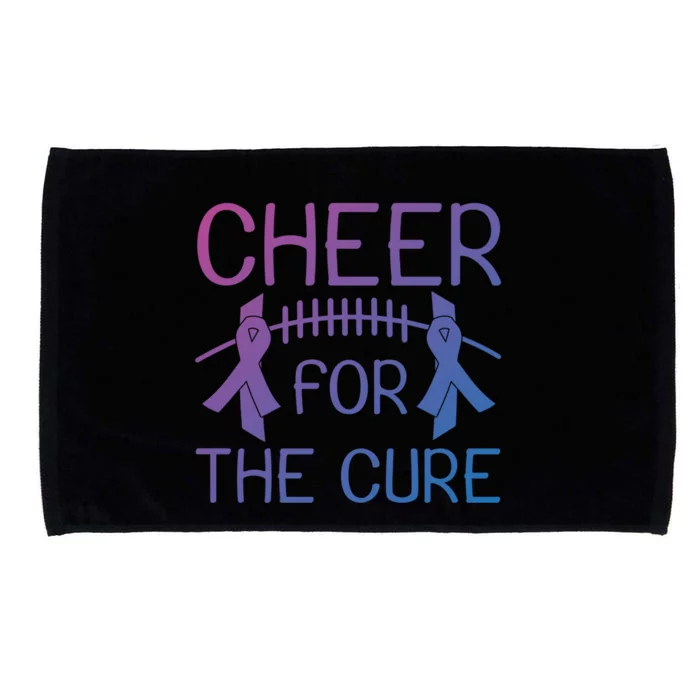 Lung Cancer Awareness Cheer For The Cure Football Gift Microfiber Hand Towel