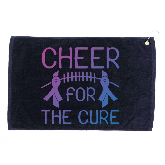 Lung Cancer Awareness Cheer For The Cure Football Gift Grommeted Golf Towel