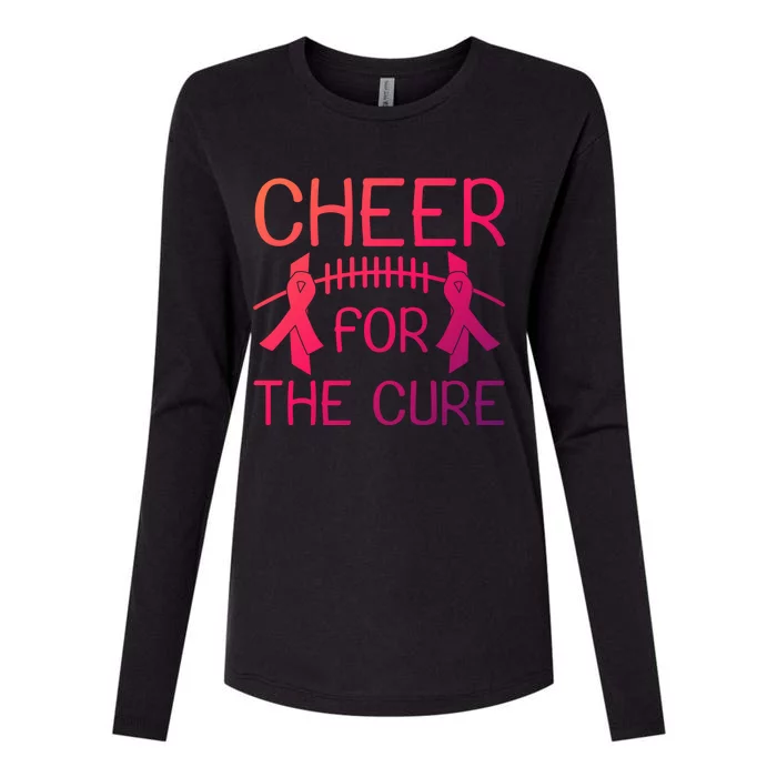 Lung Cancer Awareness Cheer For The Cure Football Gift Womens Cotton Relaxed Long Sleeve T-Shirt