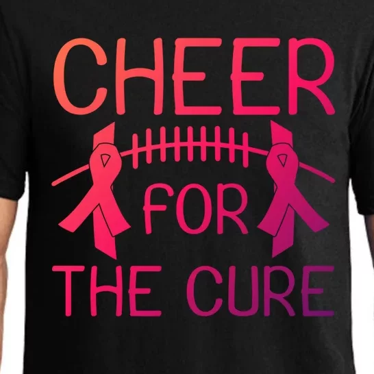 Lung Cancer Awareness Cheer For The Cure Football Gift Pajama Set