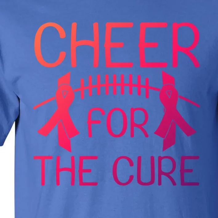 Lung Cancer Awareness Cheer For The Cure Football Gift Tall T-Shirt