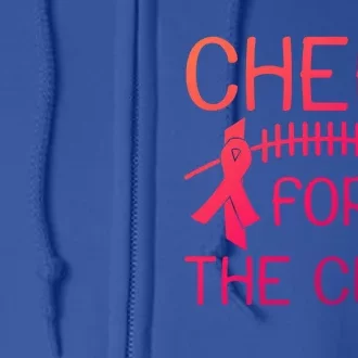 Lung Cancer Awareness Cheer For The Cure Football Gift Full Zip Hoodie