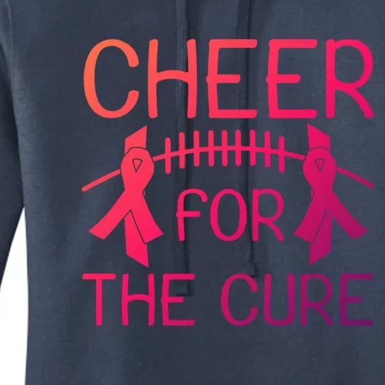 Lung Cancer Awareness Cheer For The Cure Football Gift Women's Pullover Hoodie