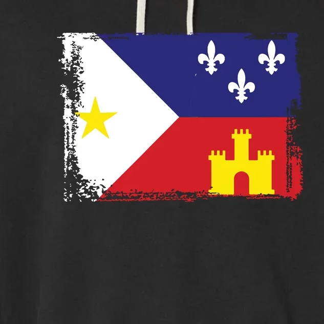 Louisiana Cajun Acadiana Flag Garment-Dyed Fleece Hoodie