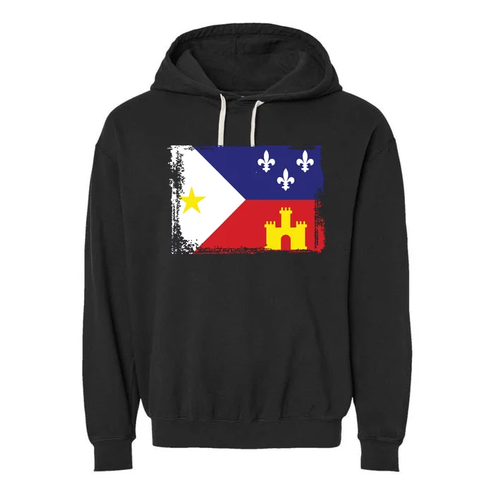 Louisiana Cajun Acadiana Flag Garment-Dyed Fleece Hoodie