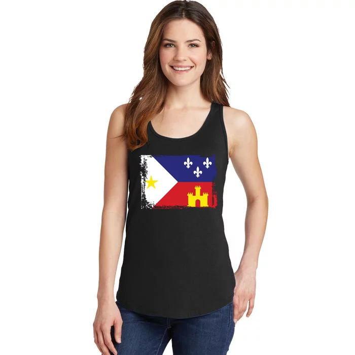 Louisiana Cajun Acadiana Flag Ladies Essential Tank