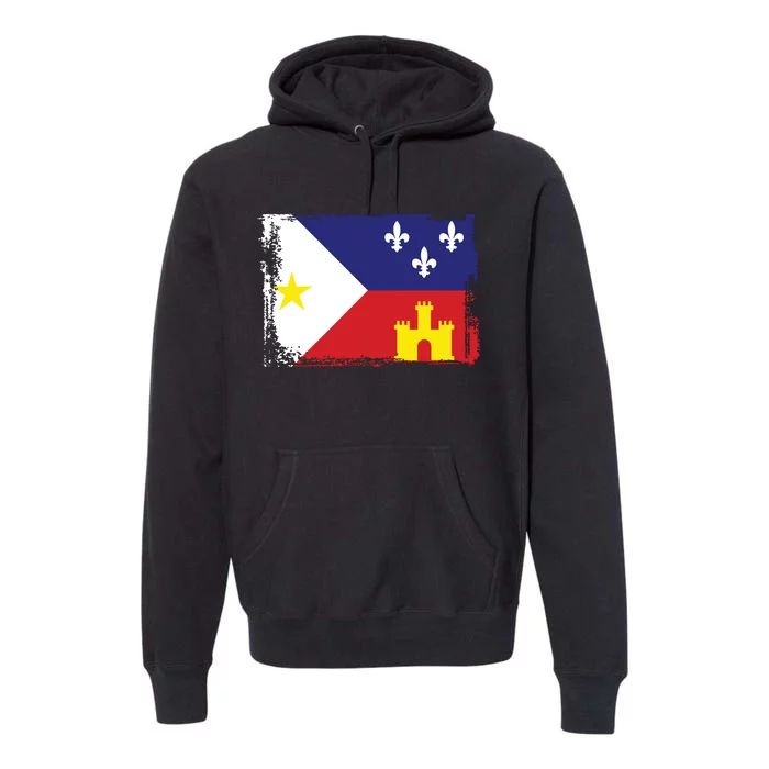 Louisiana Cajun Acadiana Flag Premium Hoodie