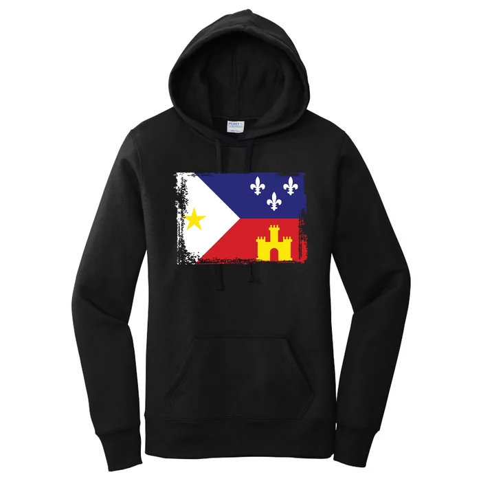 Louisiana Cajun Acadiana Flag Women's Pullover Hoodie