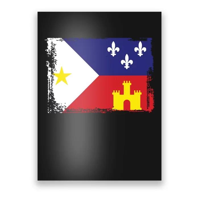 Louisiana Cajun Acadiana Flag Poster