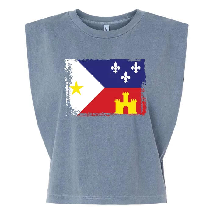 Louisiana Cajun Acadiana Flag Garment-Dyed Women's Muscle Tee