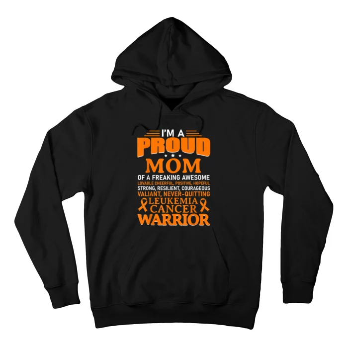 Leukemia Cancer Awareness Survivor Orange Ribbon Mom Hoodie