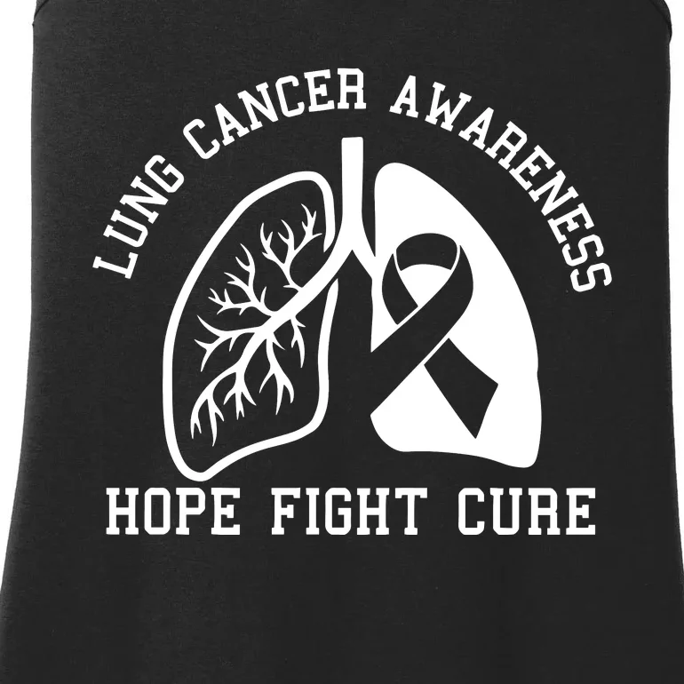 Lung Cancer Awareness Hope Fight Cure Ladies Essential Tank