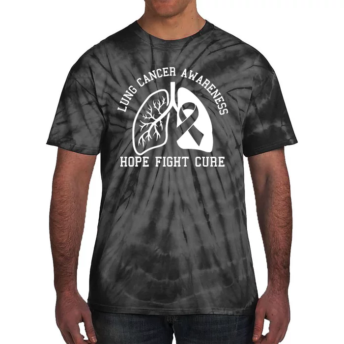 Lung Cancer Awareness Hope Fight Cure Tie-Dye T-Shirt