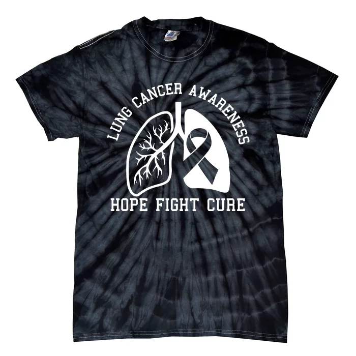 Lung Cancer Awareness Hope Fight Cure Tie-Dye T-Shirt