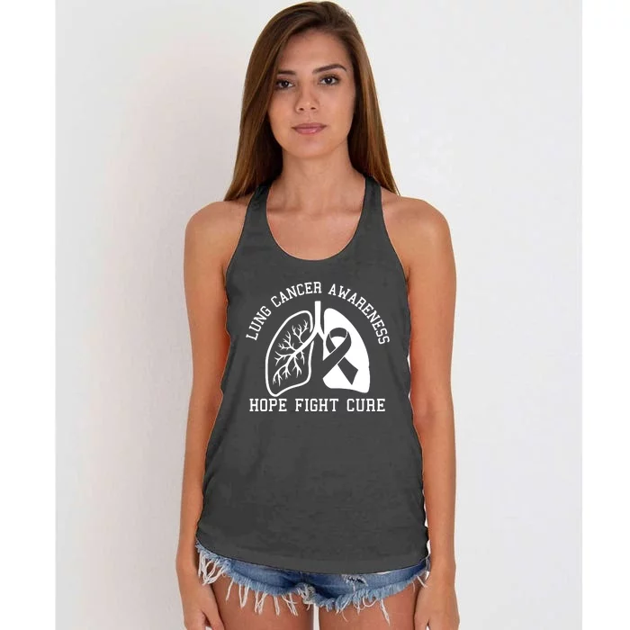 Lung Cancer Awareness Hope Fight Cure Women's Knotted Racerback Tank