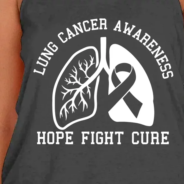 Lung Cancer Awareness Hope Fight Cure Women's Knotted Racerback Tank