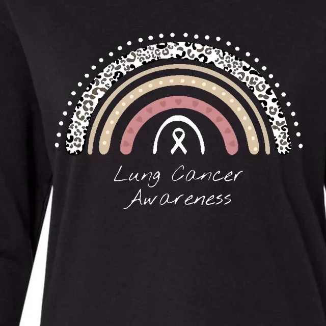 Lung Cancer Awareness Rainbow Womens Cotton Relaxed Long Sleeve T-Shirt