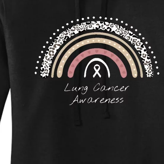 Lung Cancer Awareness Rainbow Women's Pullover Hoodie