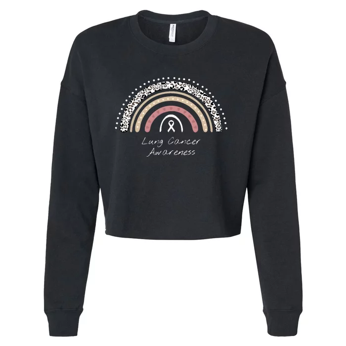 Lung Cancer Awareness Rainbow Cropped Pullover Crew