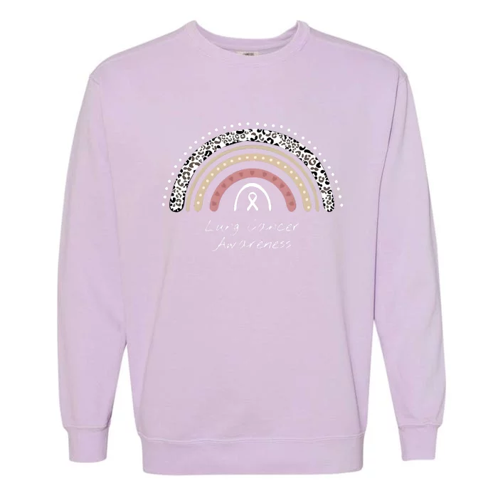 Lung Cancer Awareness Rainbow Garment-Dyed Sweatshirt