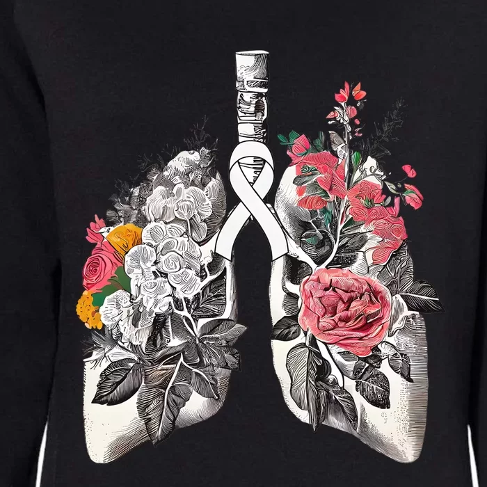 Lung Cancer Awareness Floral Flower Womens California Wash Sweatshirt