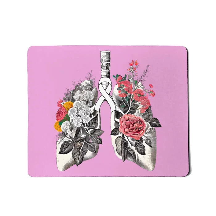 Lung Cancer Awareness Floral Flower Mousepad