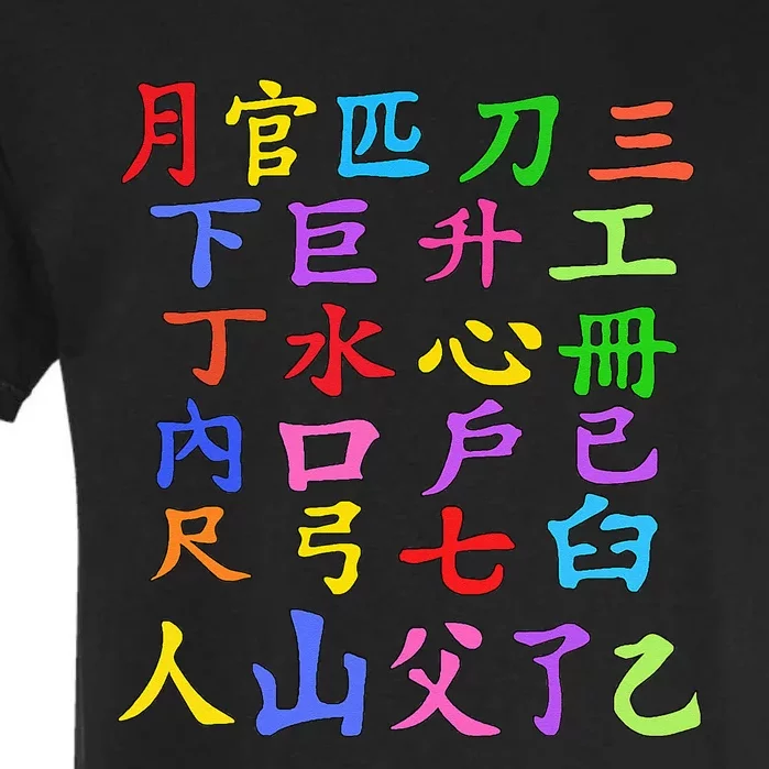 Learn Chinese Alphabet Letters China Lover Chinese Symbols Garment-Dyed Heavyweight T-Shirt