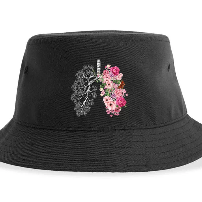 Lungs Cancer Awareness Bloomi Anatomy Classic Sustainable Bucket Hat