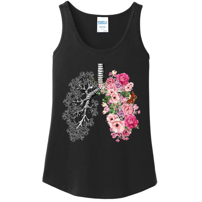 Lungs Cancer Awareness Bloomi Anatomy Classic Ladies Essential Tank