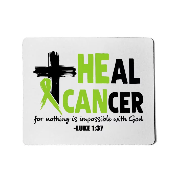 Lymphoma Cancer Awareness Heal Cancer Green Ribbon Mousepad