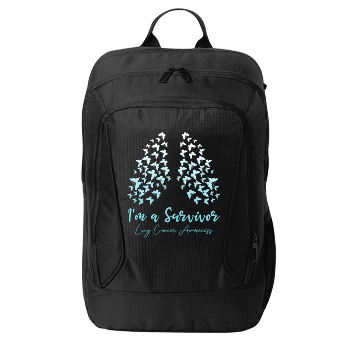 Lung Cancer Awareness White Ribbon City Backpack