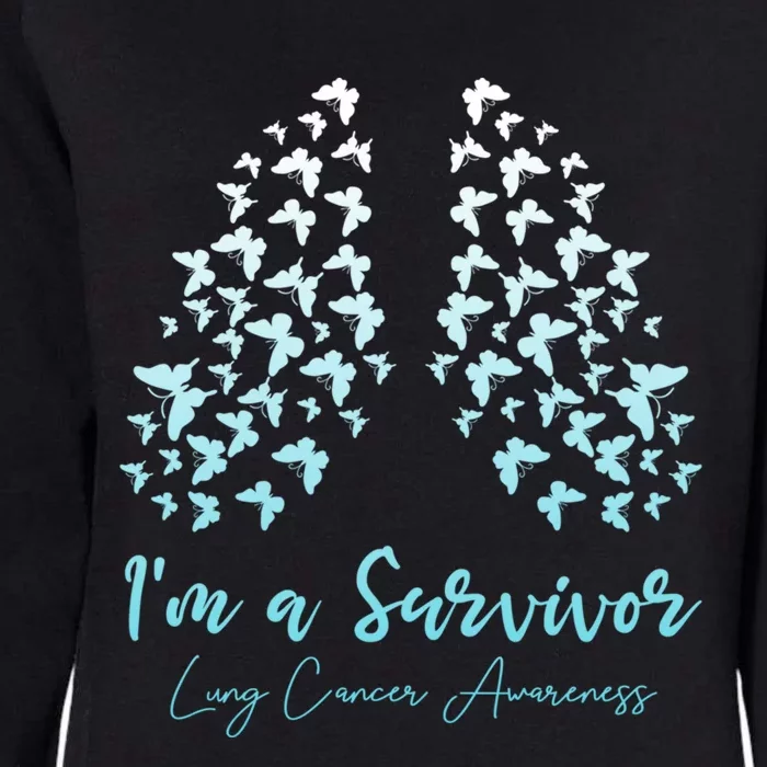 Lung Cancer Awareness White Ribbon Womens California Wash Sweatshirt