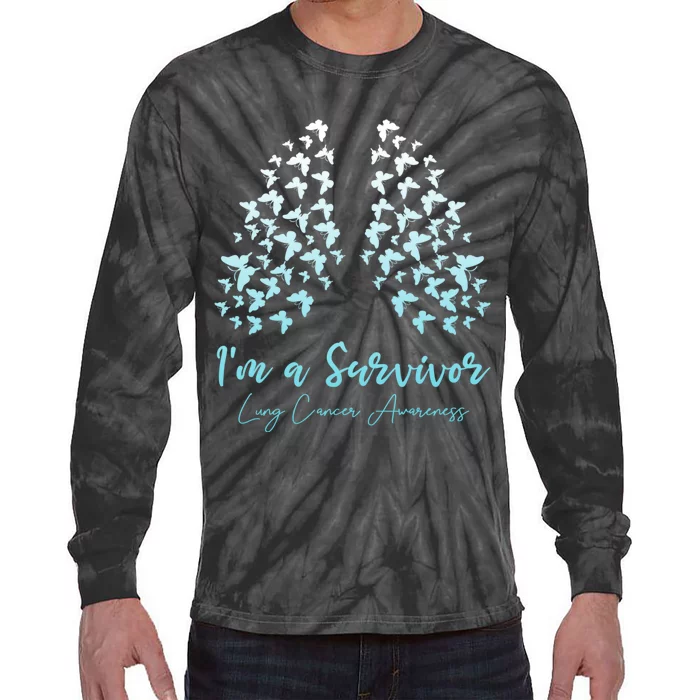 Lung Cancer Awareness White Ribbon Tie-Dye Long Sleeve Shirt