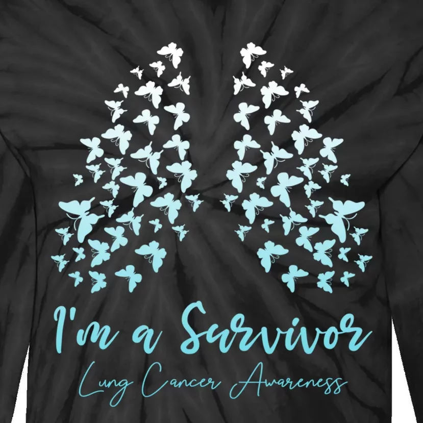 Lung Cancer Awareness White Ribbon Tie-Dye Long Sleeve Shirt