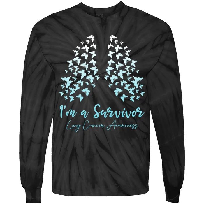 Lung Cancer Awareness White Ribbon Tie-Dye Long Sleeve Shirt