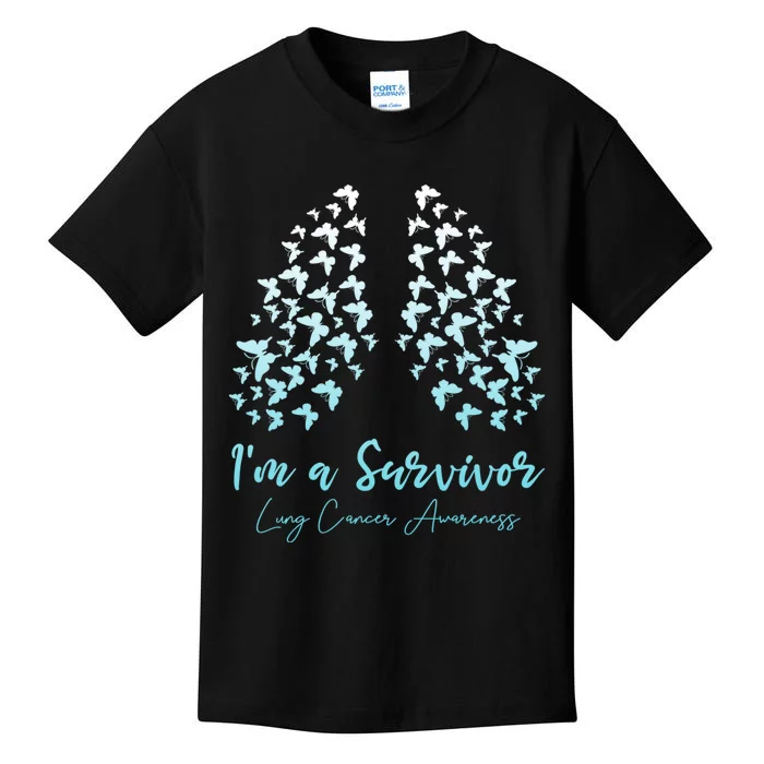 Lung Cancer Awareness White Ribbon Kids T-Shirt