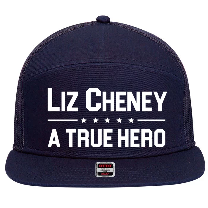 Liz Cheney A True Hero 7 Panel Mesh Trucker Snapback Hat