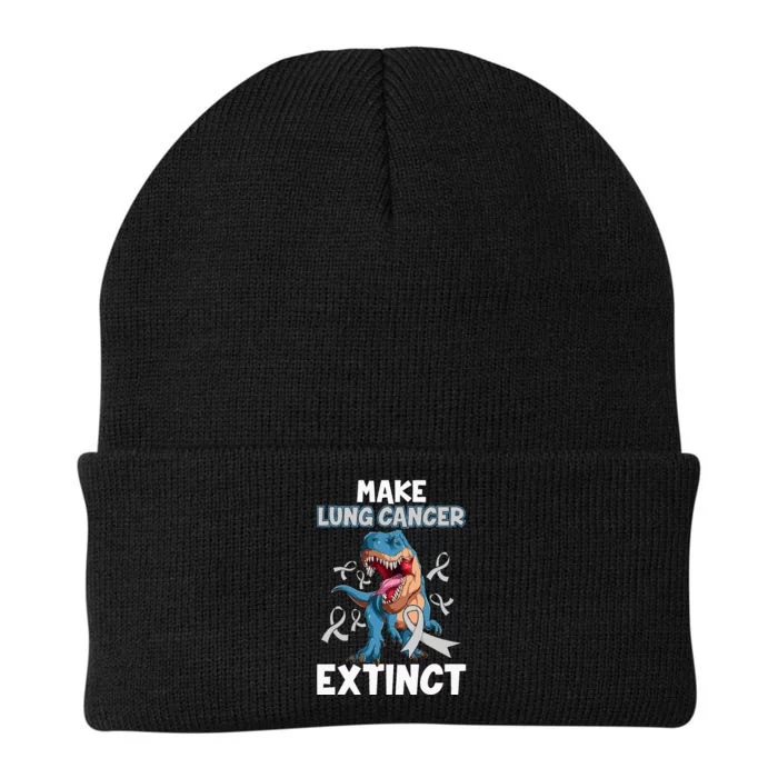 Lung Cancer Awareness Make Lung Cancer Extinct Knit Cap Winter Beanie