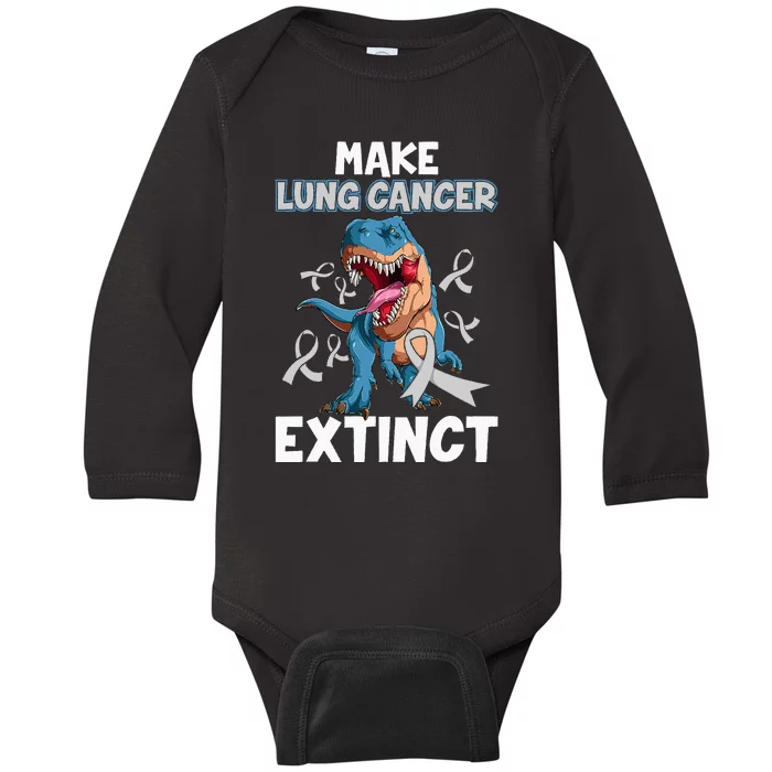 Lung Cancer Awareness Make Lung Cancer Extinct Baby Long Sleeve Bodysuit