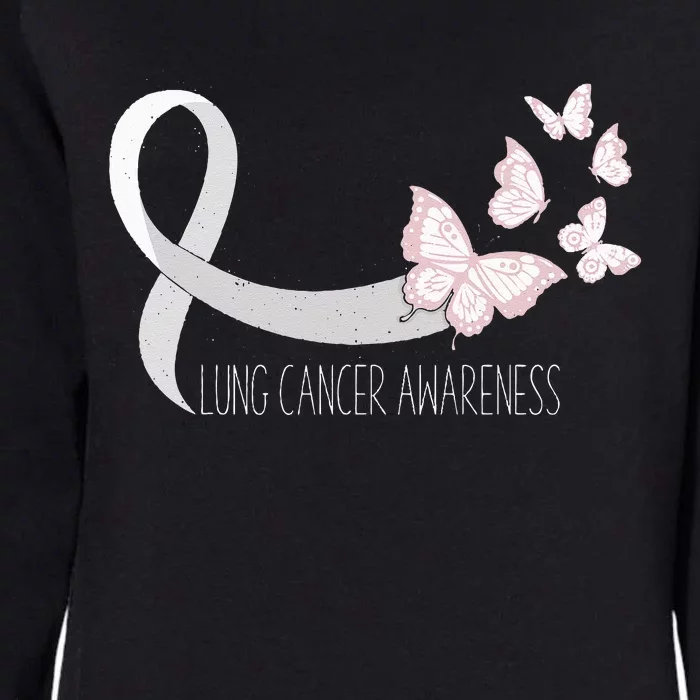 Lung Cancer Awareness Butterfly Carcinoma Ribbon Womens California Wash Sweatshirt