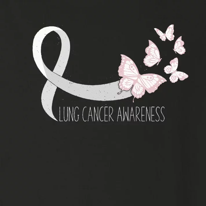 Lung Cancer Awareness Butterfly Carcinoma Ribbon Toddler Long Sleeve Shirt