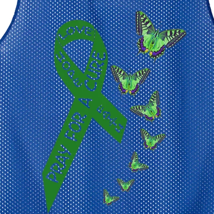 Liver Cancer Awareness Green Ribbon Religious Butterflies Gift Mesh Reversible Basketball Jersey Tank