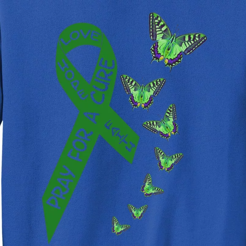 Liver Cancer Awareness Green Ribbon Religious Butterflies Gift Tall Sweatshirt