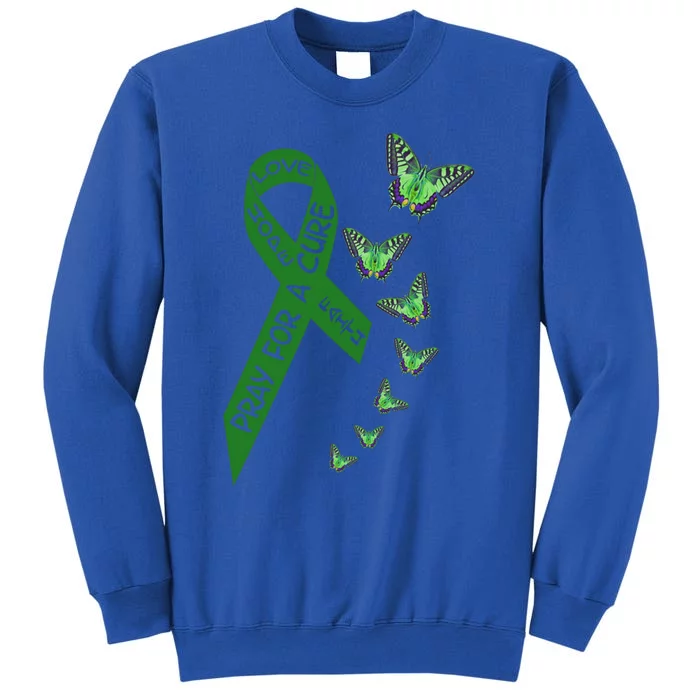 Liver Cancer Awareness Green Ribbon Religious Butterflies Gift Tall Sweatshirt