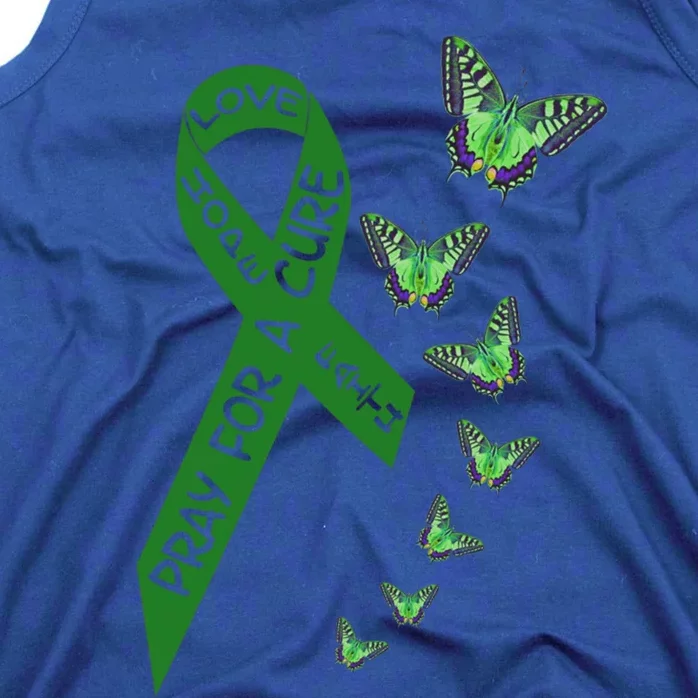 Liver Cancer Awareness Green Ribbon Religious Butterflies Gift Tank Top