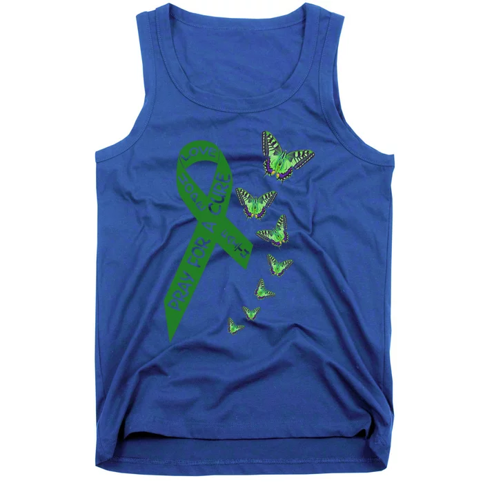 Liver Cancer Awareness Green Ribbon Religious Butterflies Gift Tank Top