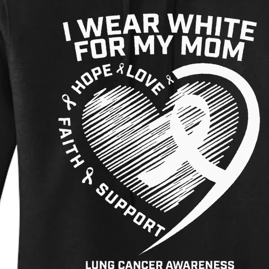 Lung Cancer Awareness Gifts Mom Lung Cancer Ribbon Women's Pullover Hoodie