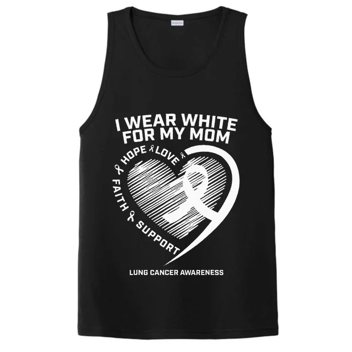 Lung Cancer Awareness Gifts Mom Lung Cancer Ribbon Performance Tank