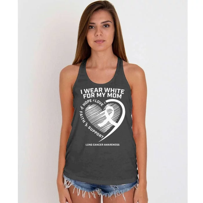 Lung Cancer Awareness Gifts Mom Lung Cancer Ribbon Women's Knotted Racerback Tank